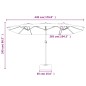 vidaXL Sombrilla doble blanco arena 449x245 cm vidaXL Sombrilla doble blanco arena 449x245 cm