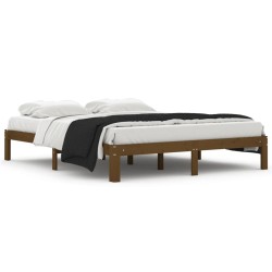 vidaXL Estructura de cama madera maciza pino marrón miel 160x200 cm