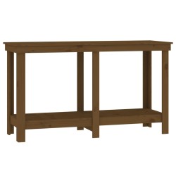vidaXL Banco de trabajo madera maciza de pino marrón miel 140x50x80 cm