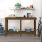 vidaXL Banco de trabajo madera maciza de pino marrón miel 140x50x80 cm vidaXL Banco de trabajo madera maciza de pino marrón miel 140x50x80 cm
