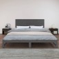 vidaXL Cabecero de cama de pared madera maciza pino gris 204x3x60 cm