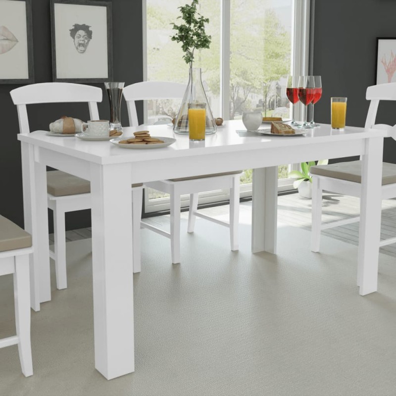 vidaXL Mesa de comedor blanca 140x80x75 cm vidaXL Mesa de comedor blanca 140x80x75 cm