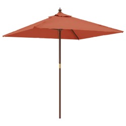 vidaXL Sombrilla de jardín con poste de madera terracota 198x198x231cm