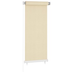 vidaXL Persiana enrollable de exterior HDPE crema 60x140 cm