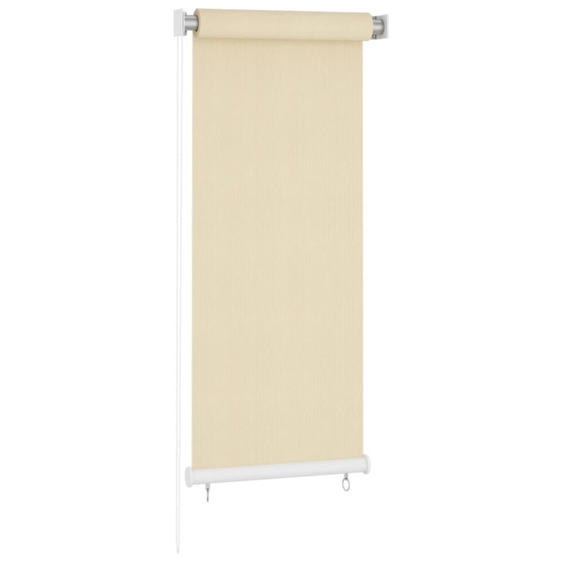 vidaXL Persiana enrollable de exterior HDPE crema 60x140 cm