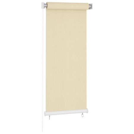 vidaXL Persiana enrollable de exterior HDPE crema 60x140 cm