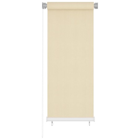 vidaXL Persiana enrollable de exterior HDPE crema 60x140 cm