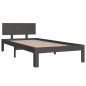 vidaXL Estructura de cama madera maciza de pino gris 90x200 cm