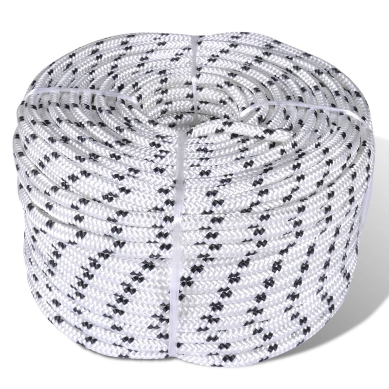 vidaXL Cuerda trenzada poliéster 8 mm 250 m blanco vidaXL Cuerda trenzada poliéster 8 mm 250 m blanco