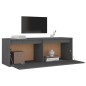 vidaXL Armario de pared de madera maciza de pino gris 100x30x35 cm