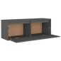vidaXL Armario de pared de madera maciza de pino gris 100x30x35 cm