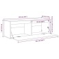 vidaXL Armario de pared de madera maciza de pino gris 100x30x35 cm