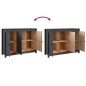 vidaXL Aparador de madera maciza de pino gris 100x35x74 cm vidaXL Aparador de madera maciza de pino gris 100x35x74 cm