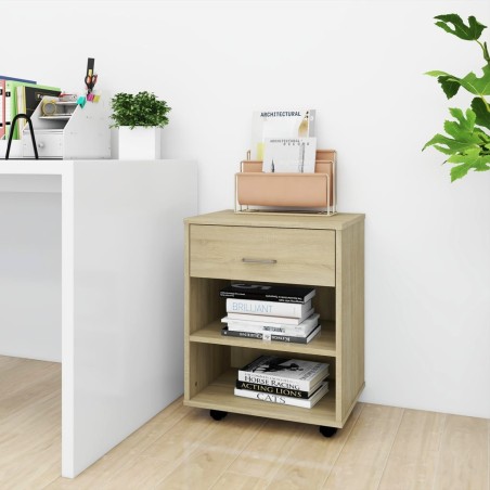 vidaXL Armario con ruedas madera contrachapada roble Sonoma 46x36x59cm