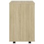 vidaXL Armario con ruedas madera contrachapada roble Sonoma 46x36x59cm vidaXL Armario con ruedas madera contrachapada roble Sonoma 46x36x59cm