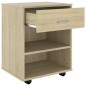 vidaXL Armario con ruedas madera contrachapada roble Sonoma 46x36x59cm vidaXL Armario con ruedas madera contrachapada roble Sonoma 46x36x59cm