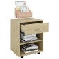 vidaXL Armario con ruedas madera contrachapada roble Sonoma 46x36x59cm vidaXL Armario con ruedas madera contrachapada roble Sonoma 46x36x59cm
