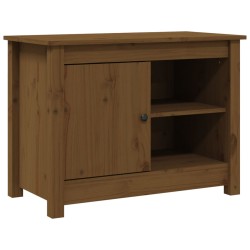 vidaXL Mueble de TV madera maciza de pino marrón miel 70x36,5x52 cm