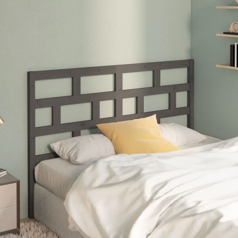 vidaXL Cabecero de cama madera maciza de pino gris 166x4x100 cm vidaXL Cabecero de cama madera maciza de pino gris 166x4x100 cm