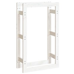 vidaXL Estante para leña madera maciza de pino blanco 60x25x100 cm