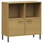 vidaXL Librería patas de metal OSLO madera maciza marrón 90x35x90,5 cm vidaXL Librería patas de metal OSLO madera maciza marrón 90x35x90,5 cm