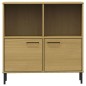 vidaXL Librería patas de metal OSLO madera maciza marrón 90x35x90,5 cm vidaXL Librería patas de metal OSLO madera maciza marrón 90x35x90,5 cm