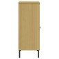 vidaXL Librería patas de metal OSLO madera maciza marrón 90x35x90,5 cm vidaXL Librería patas de metal OSLO madera maciza marrón 90x35x90,5 cm