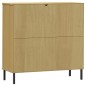 vidaXL Librería patas de metal OSLO madera maciza marrón 90x35x90,5 cm vidaXL Librería patas de metal OSLO madera maciza marrón 90x35x90,5 cm