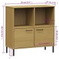 vidaXL Librería patas de metal OSLO madera maciza marrón 90x35x90,5 cm vidaXL Librería patas de metal OSLO madera maciza marrón 90x35x90,5 cm