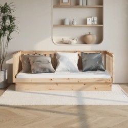 vidaXL Sofá cama de madera maciza de pino 100x200 cm