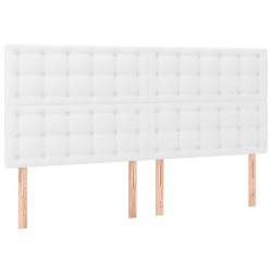 vidaXL Cabeceros 4 unidades de cuero sintético blanco 90x5x78/88 cm
