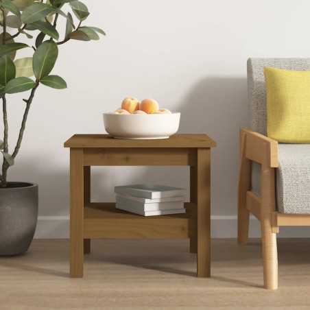 vidaXL Mesa de centro madera maciza de pino marrón miel 45x45x40 cm