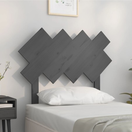 vidaXL Cabecero de cama madera maciza de pino gris 92x3x81 cm