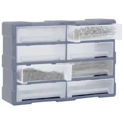 vidaXL Organizador multicajones con 8 cajones grandes 52x16x37 cm