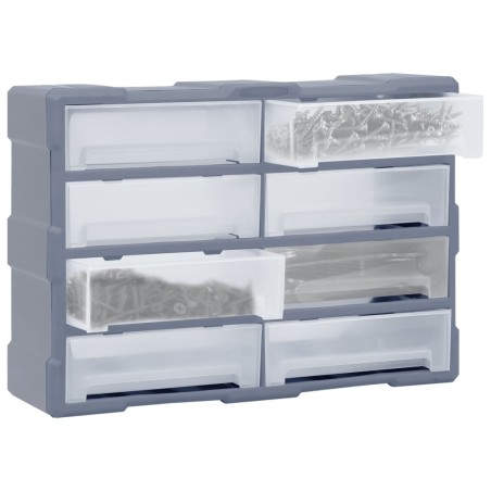 vidaXL Organizador multicajones con 8 cajones grandes 52x16x37 cm