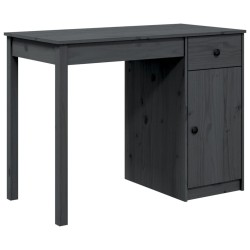 vidaXL Escritorio de madera maciza de pino gris 100x50x75 cm