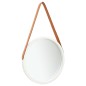 vidaXL Espejo de pared con correa blanco 40 cm vidaXL Espejo de pared con correa blanco 40 cm