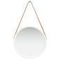 vidaXL Espejo de pared con correa blanco 40 cm vidaXL Espejo de pared con correa blanco 40 cm
