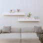 vidaXL Estantes de pared 2 uds madera maciza de pino blanco 80x12x9 cm