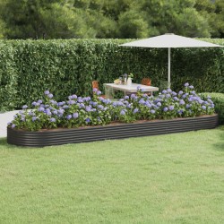 vidaXL Jardinera arriate acero recubierto polvo antracita 523x140x36cm
