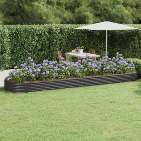 vidaXL Jardinera arriate acero recubierto polvo antracita 523x140x36cm