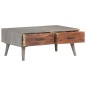 vidaXL Mesa de centro madera maciza de mango rugosa gris 100x60x40 cm vidaXL Mesa de centro madera maciza de mango rugosa gris 100x60x40 cm