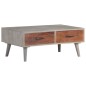 vidaXL Mesa de centro madera maciza de mango rugosa gris 100x60x40 cm vidaXL Mesa de centro madera maciza de mango rugosa gris 100x60x40 cm