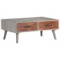 vidaXL Mesa de centro madera maciza de mango rugosa gris 100x60x40 cm vidaXL Mesa de centro madera maciza de mango rugosa gris 100x60x40 cm