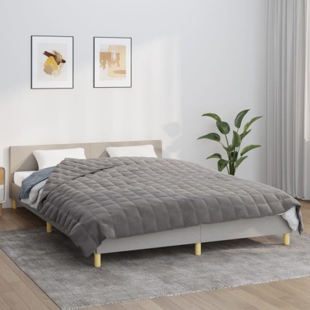 vidaXL Manta con peso tela gris 220x230 cm 15 kg