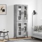 vidaXL Aparador alto madera contrachapada gris hormigón 69,5x34x180 cm vidaXL Aparador alto madera contrachapada gris hormigón 69,5x34x180 cm