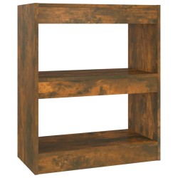 vidaXL Estantería/divisor de espacios color roble ahumado 60x30x72 cm
