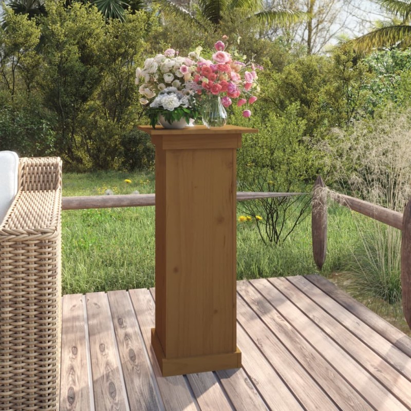 vidaXL Soporte para plantas madera maciza pino marrón miel 40x40x90 cm