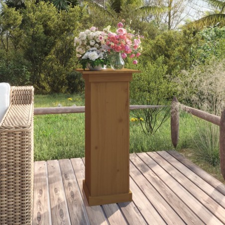 vidaXL Soporte para plantas madera maciza pino marrón miel 40x40x90 cm