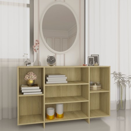 vidaXL Aparador de madera contrachapada roble Sonoma 120x30x75 cm